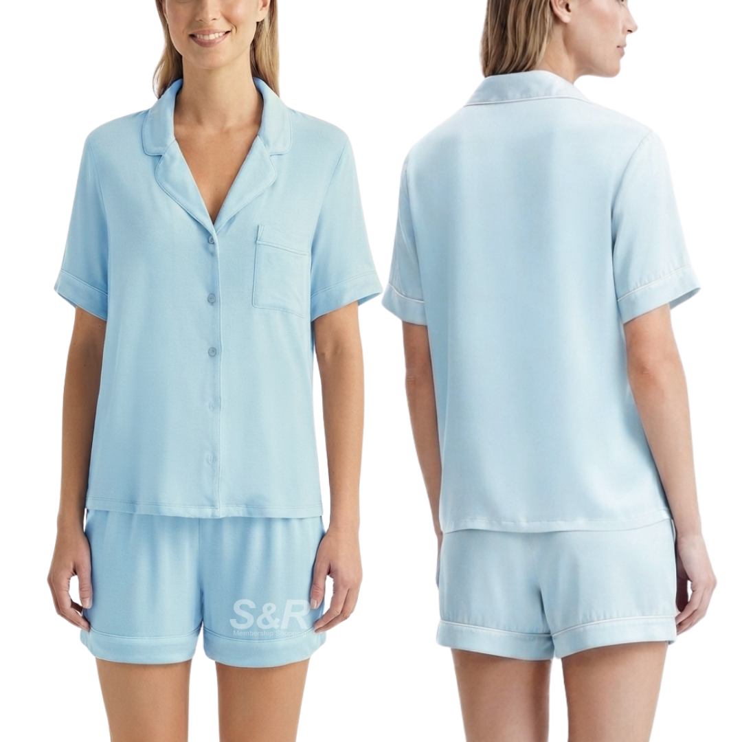 Teddi Rose Ladies Ultra Soft Sleep 2-piece Set Light Blue